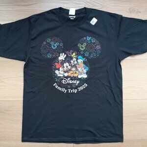 Disney Family Trip 2025 - Mickey and Friends Fireworks - New Large Black T-Shirt